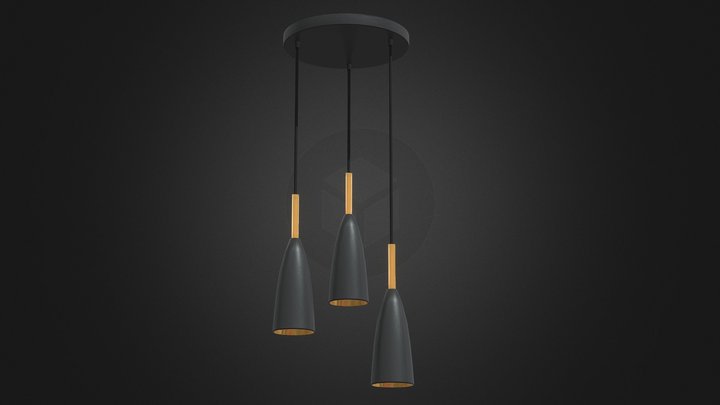 Triple ceiling hanging lamp – Free 3D Model STL