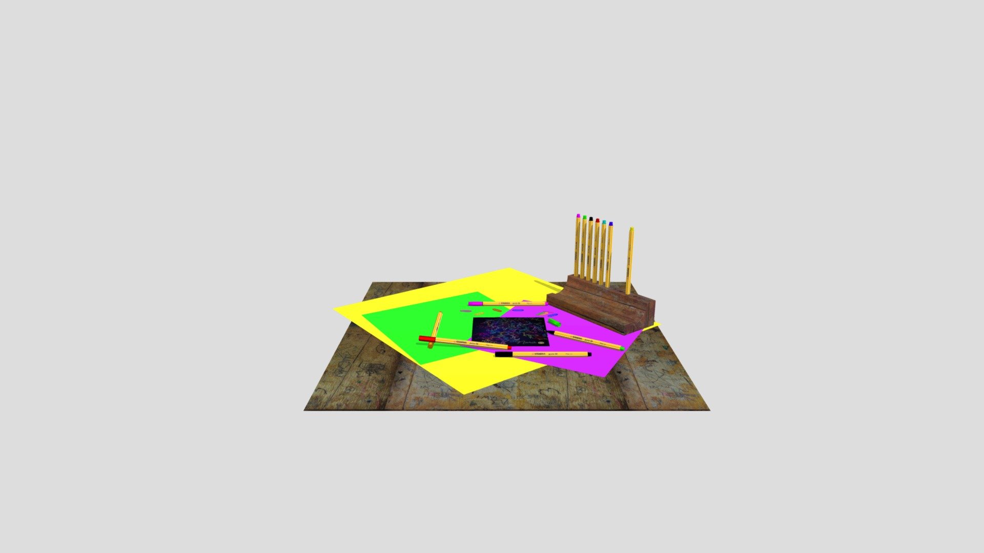 Pen holder, office set