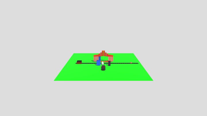 Город с машинкой 3D Model