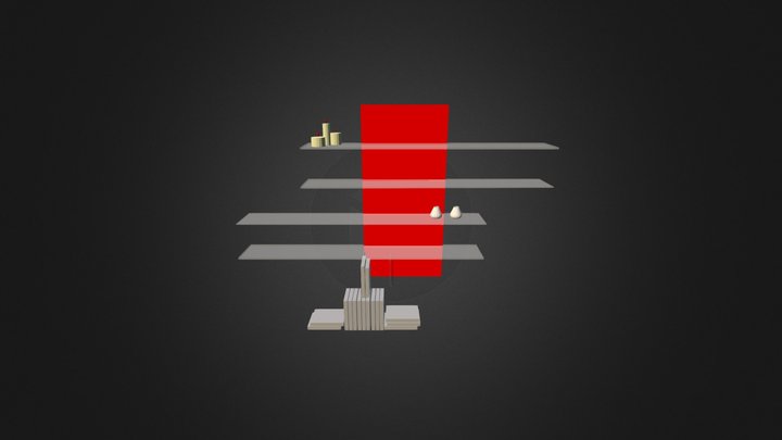 Bookcase 3D-014 3D Model