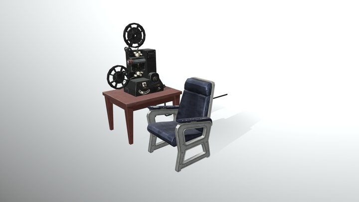 Projector & chair 3D Model