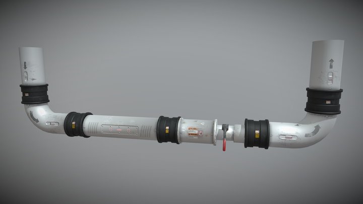 Sci-Fi Modular Pipes 3D Model