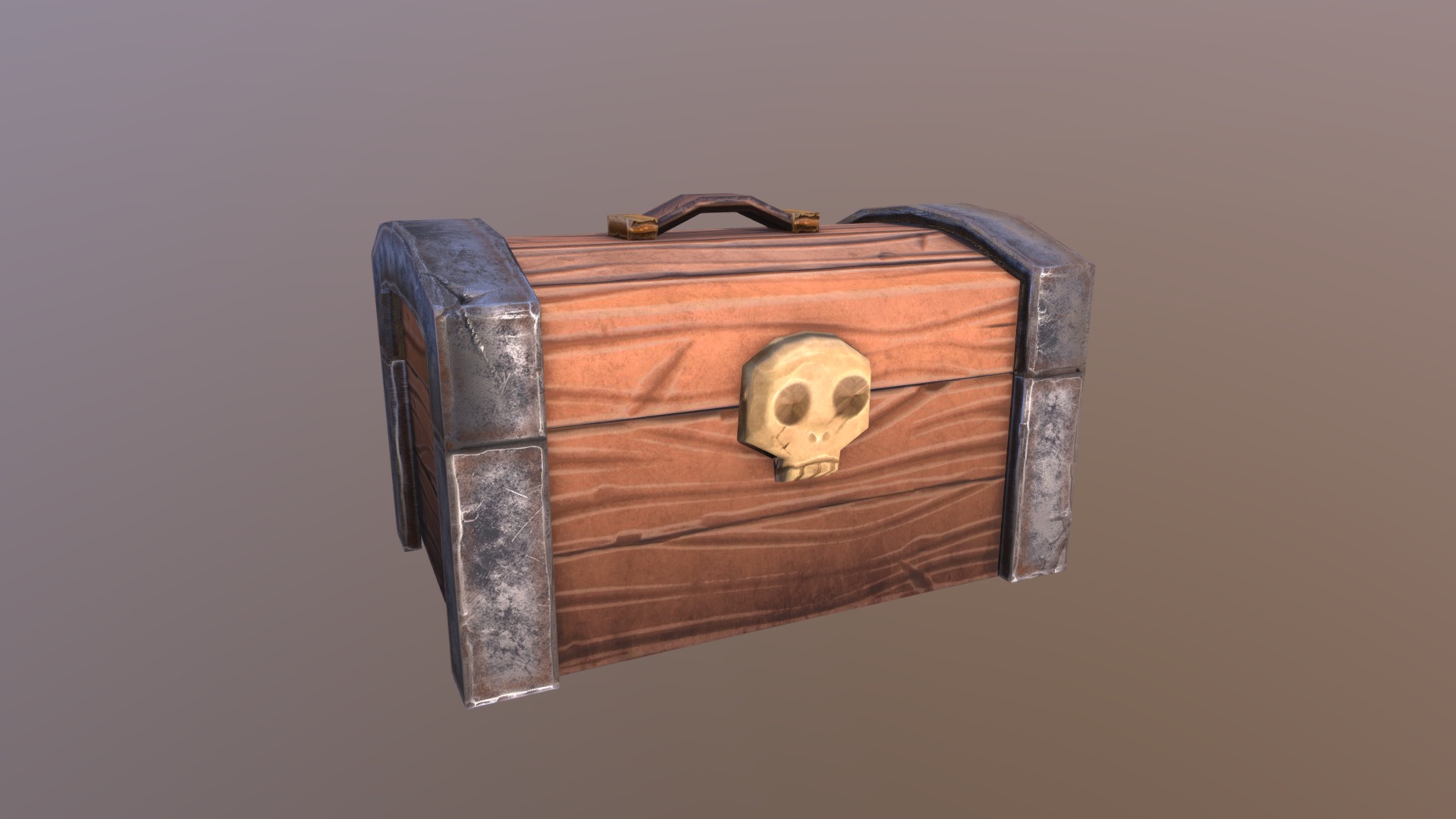 3D model Box Stylized - This is a 3D model of the Box Stylized. The 3D model is about a brown leather suitcase.