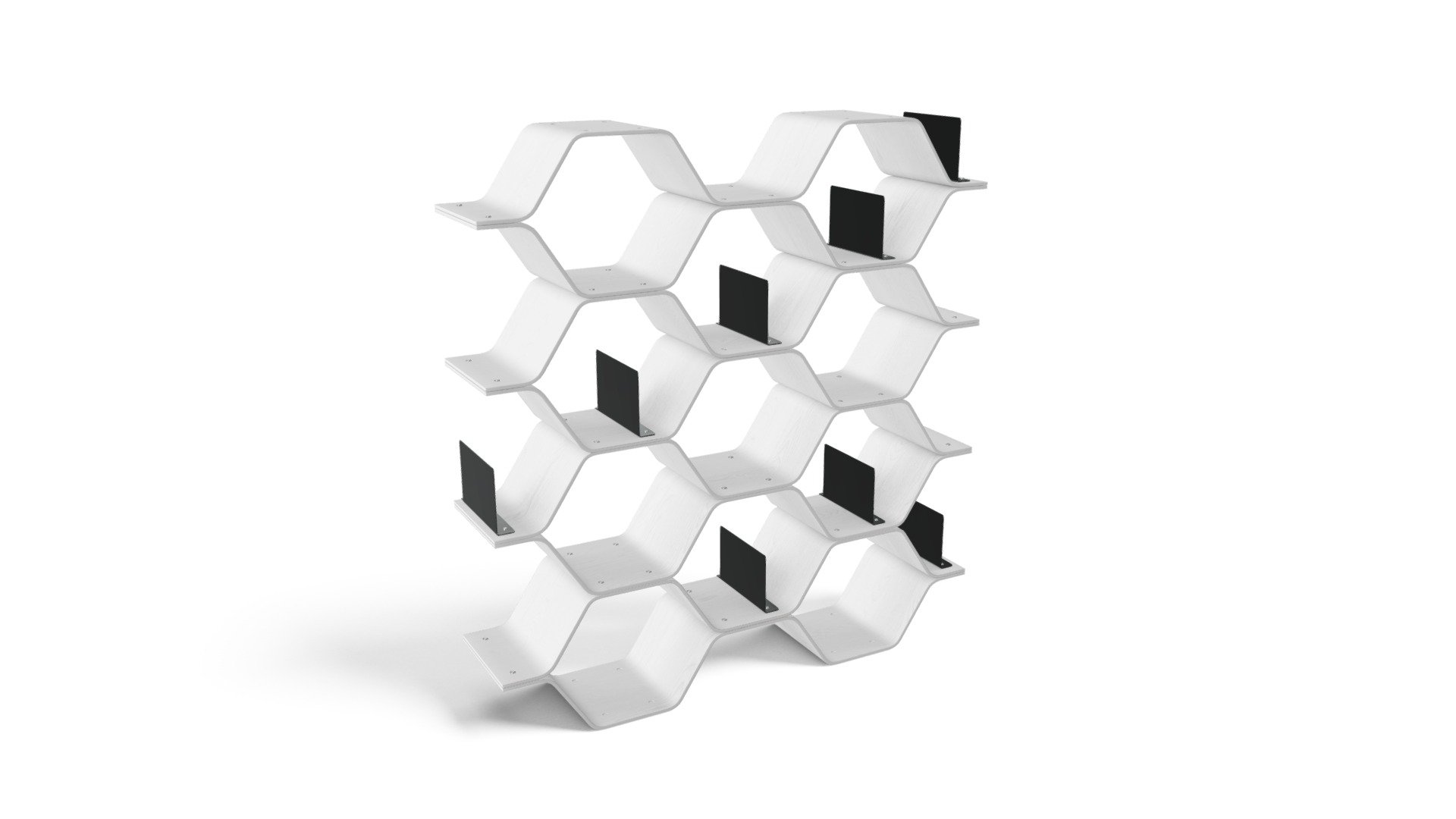 Polygon Shelving Unit, White