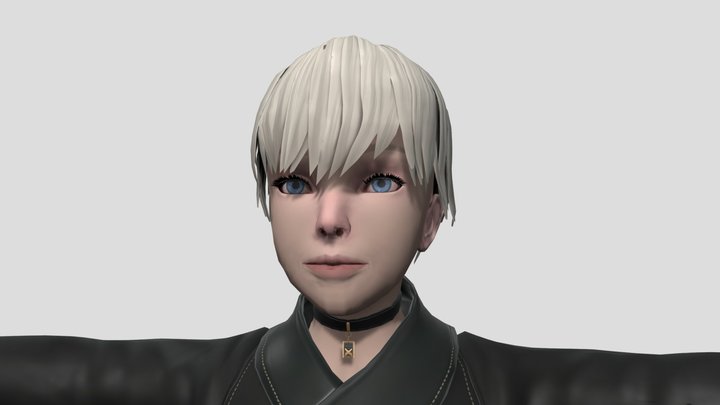 9S without eyepatch 3D Model