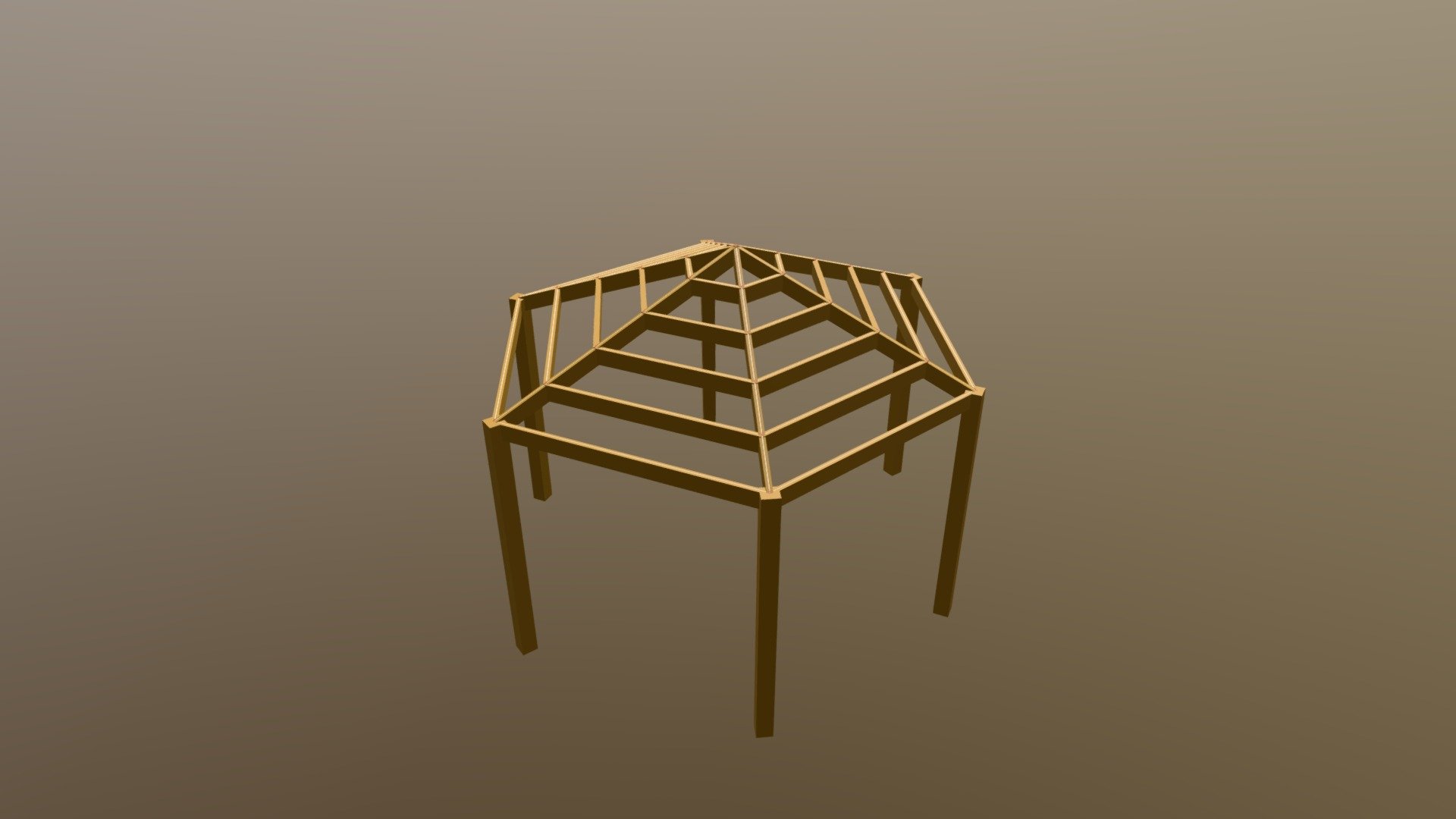 Timber Pergola 3D Model