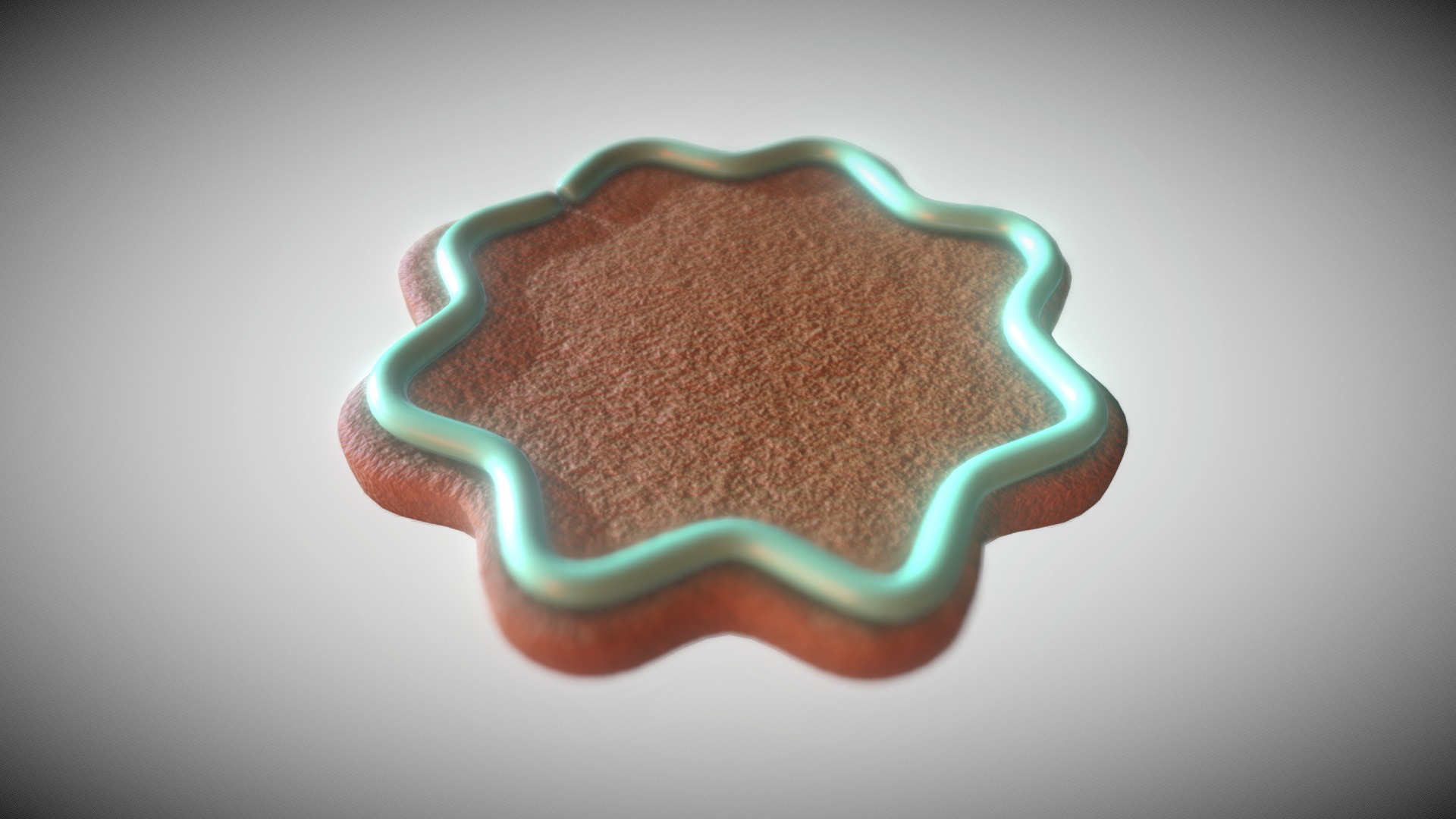 3D model Gingerbread with light green decoration - This is a 3D model of the Gingerbread with light green decoration. The 3D model is about a close-up of a colorful bracelet.