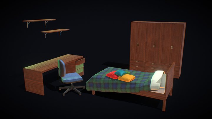 Bedroom Furnitures 3D Model