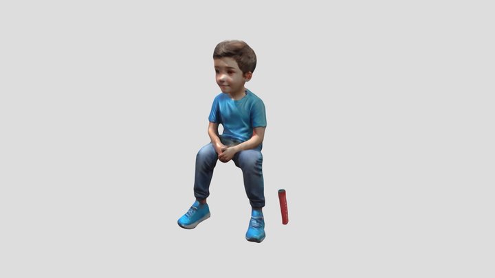 little boy sitting 3D Model