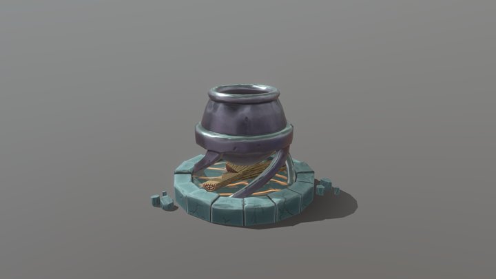 Stylized Cauldron 3D Model