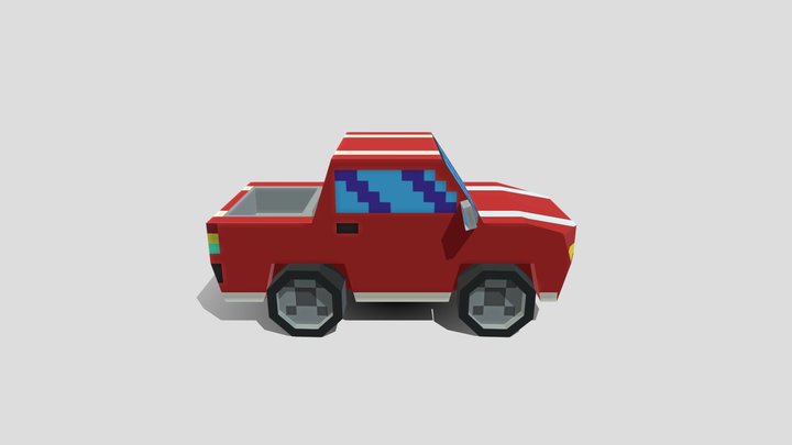 Low Poly Truck 3D Model