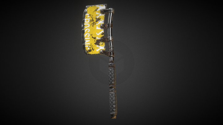 Post apocalyptic Axe sign 3D Model