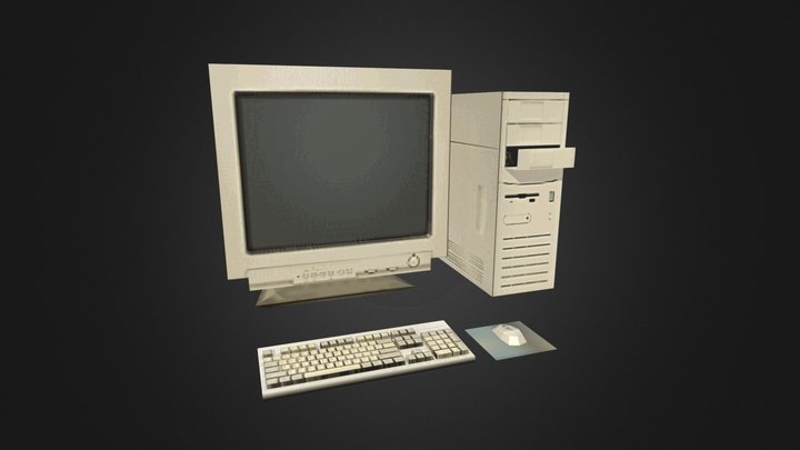 Low Poly Old PC 3D Model