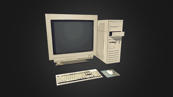 Low Poly Retro PC 3D Model