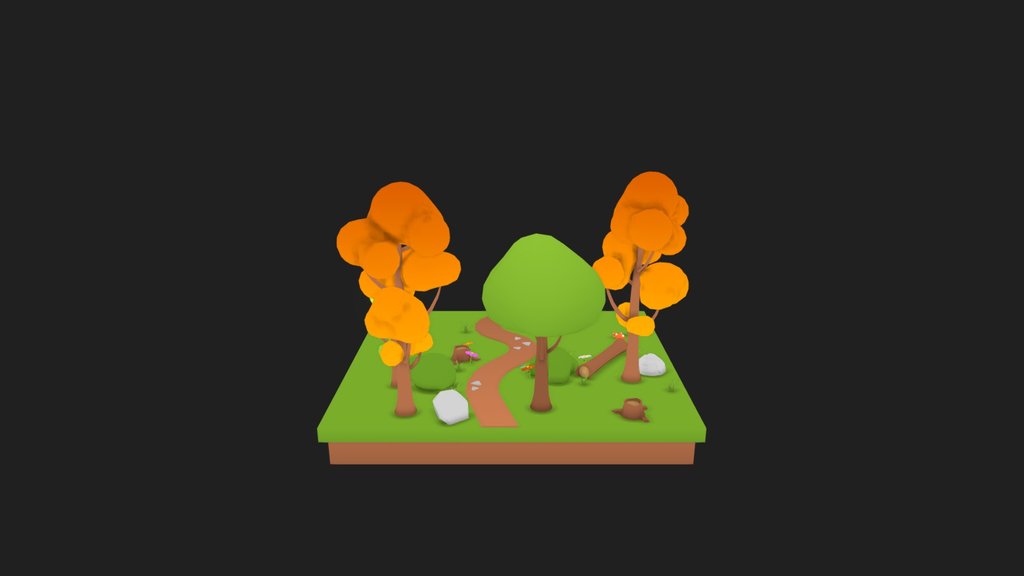 Low Poly Autumn Nature Pack — 13 Assets