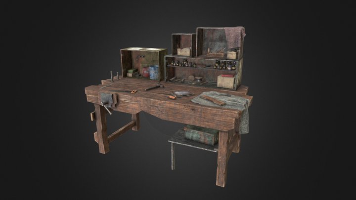 Old Workbench 3D Model