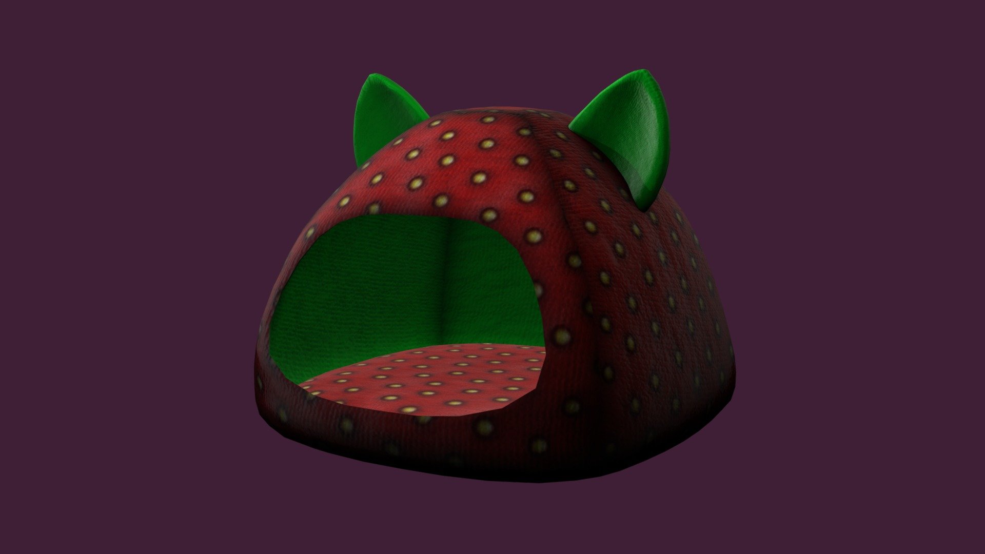 Strawberry Cat Bed 3D model by Harriet Frayling (wonderpus) [7d8acbe