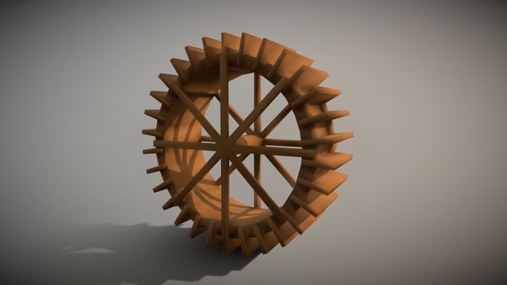 Simple water wheel 3D Model