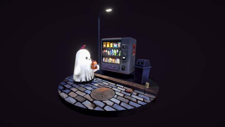 Little ghost bying a drink 3D Model