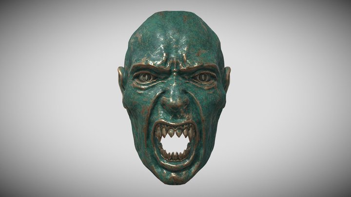 Vampire head in bronze 3D Model
