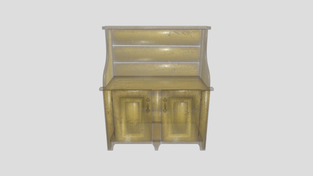 Antique Rustic Wooden Storage Cabinet