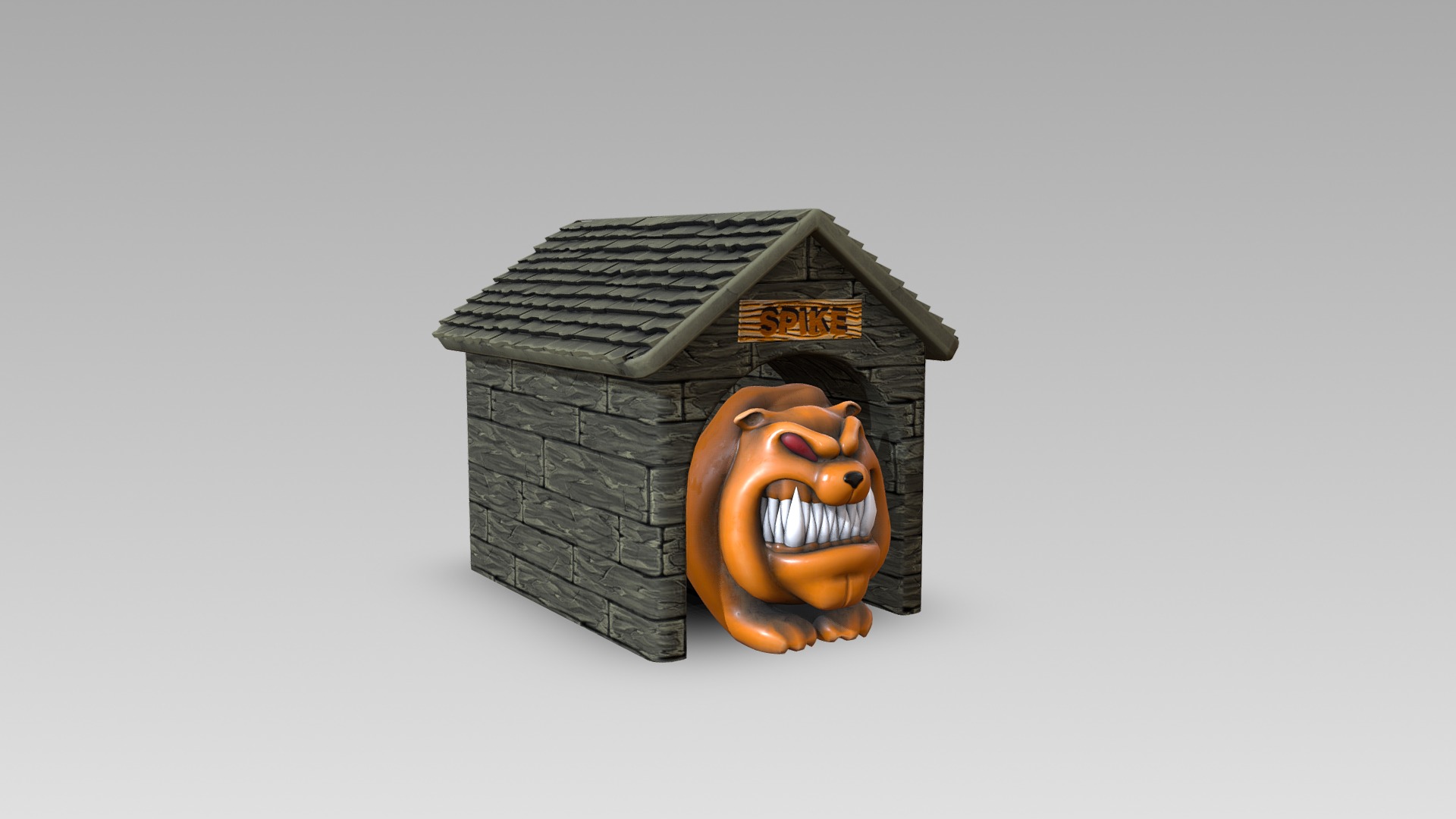 3D model Junkyard Guard Dog - This is a 3D model of the Junkyard Guard Dog. The 3D model is about a small wooden building.