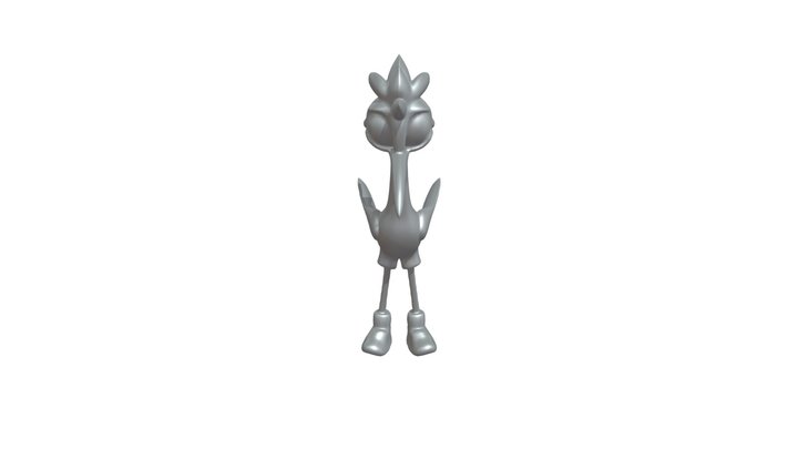 Tall bird-like animated figure with athletic sh 3D Model