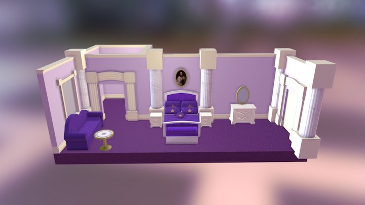 Modular Royal Bedroom 3D Model
