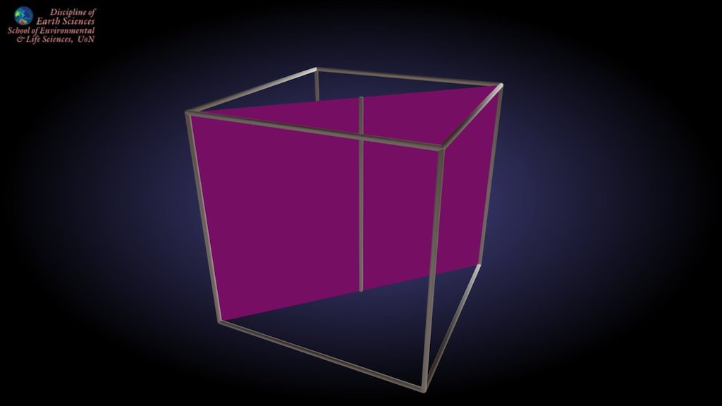Cube with diagonal mirror plane 3D model by Earth Sciences