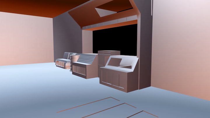 Space Hallway 3D Model