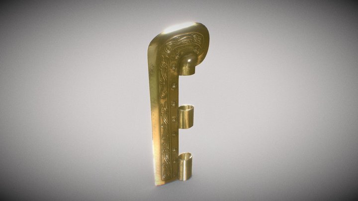 Slicer-axe from Shang dynasty 殷商武器 卷首刀 3D Model