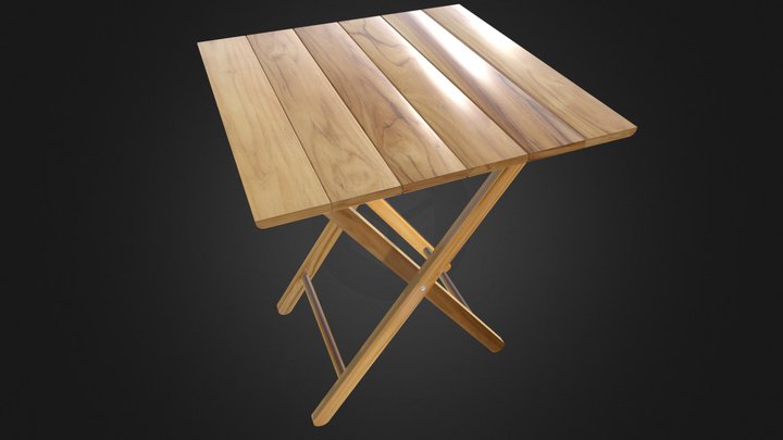 Mesa-madeira-dobravel-quadrada 3D Model