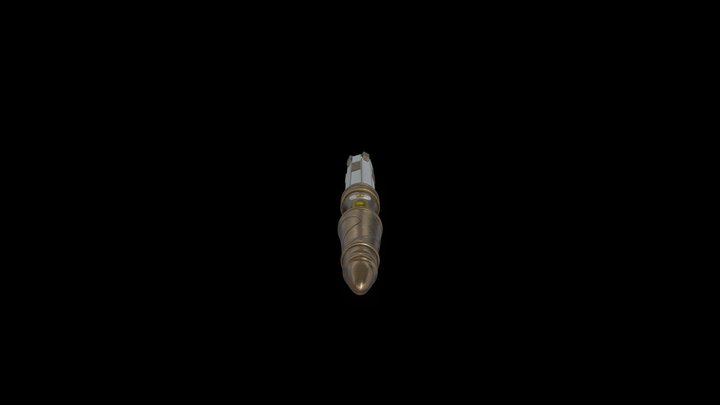 Gucci Sonic Screwdriver Gold and White 3D Model