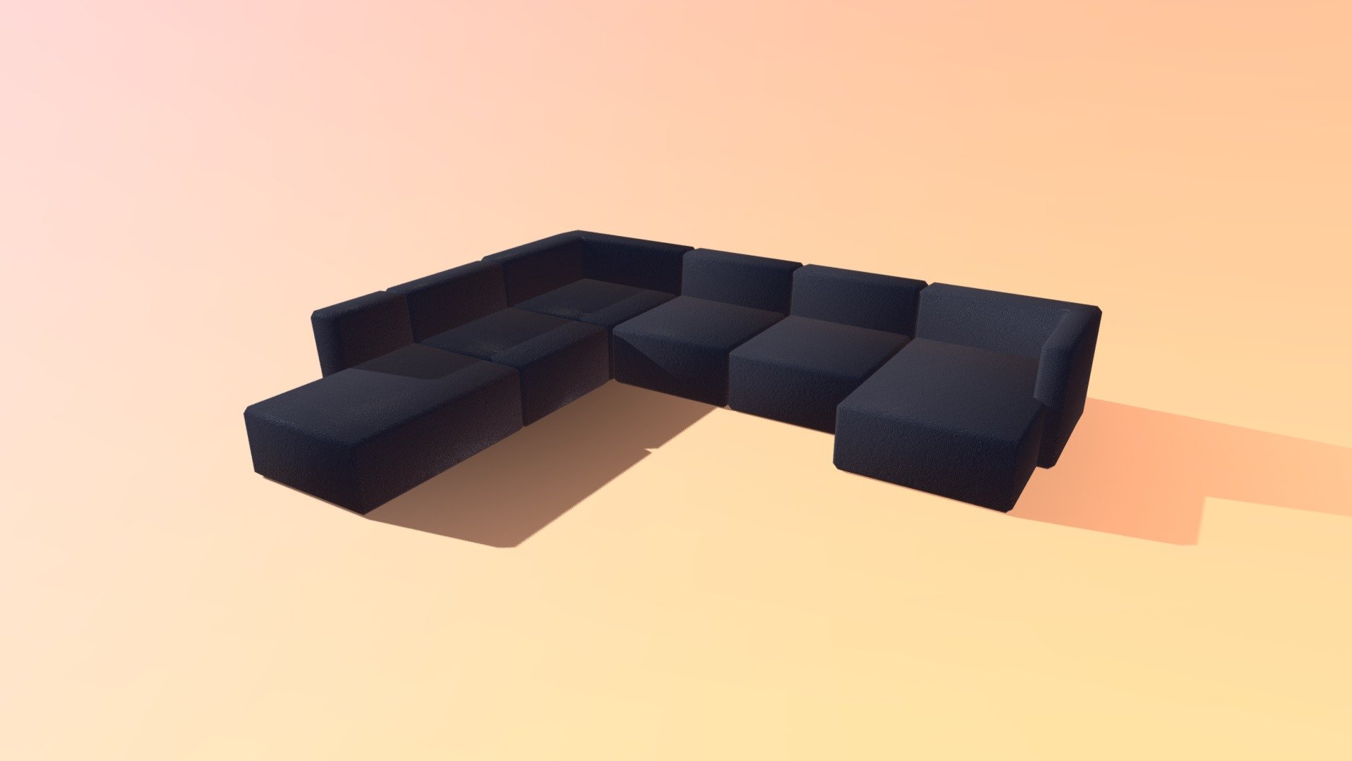 Low Poly Modern Style Couch  #MozHubsProp