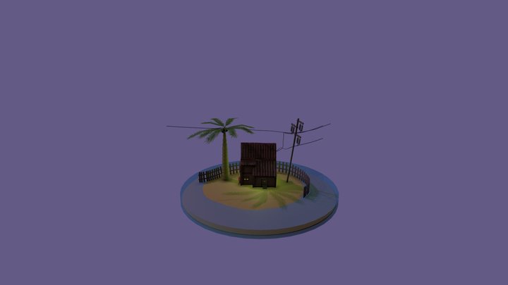 Cabin on an Island 3D Model