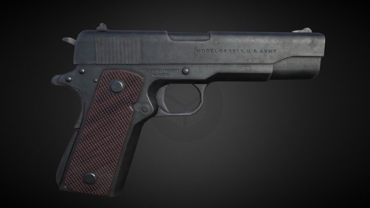 Pistol M1911 3D Model