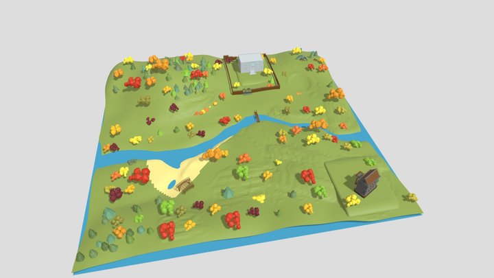 Autumn landscape 3D Model