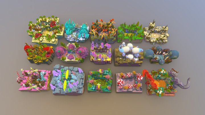 15 Duel PvP Arenas | Pack 3D Model