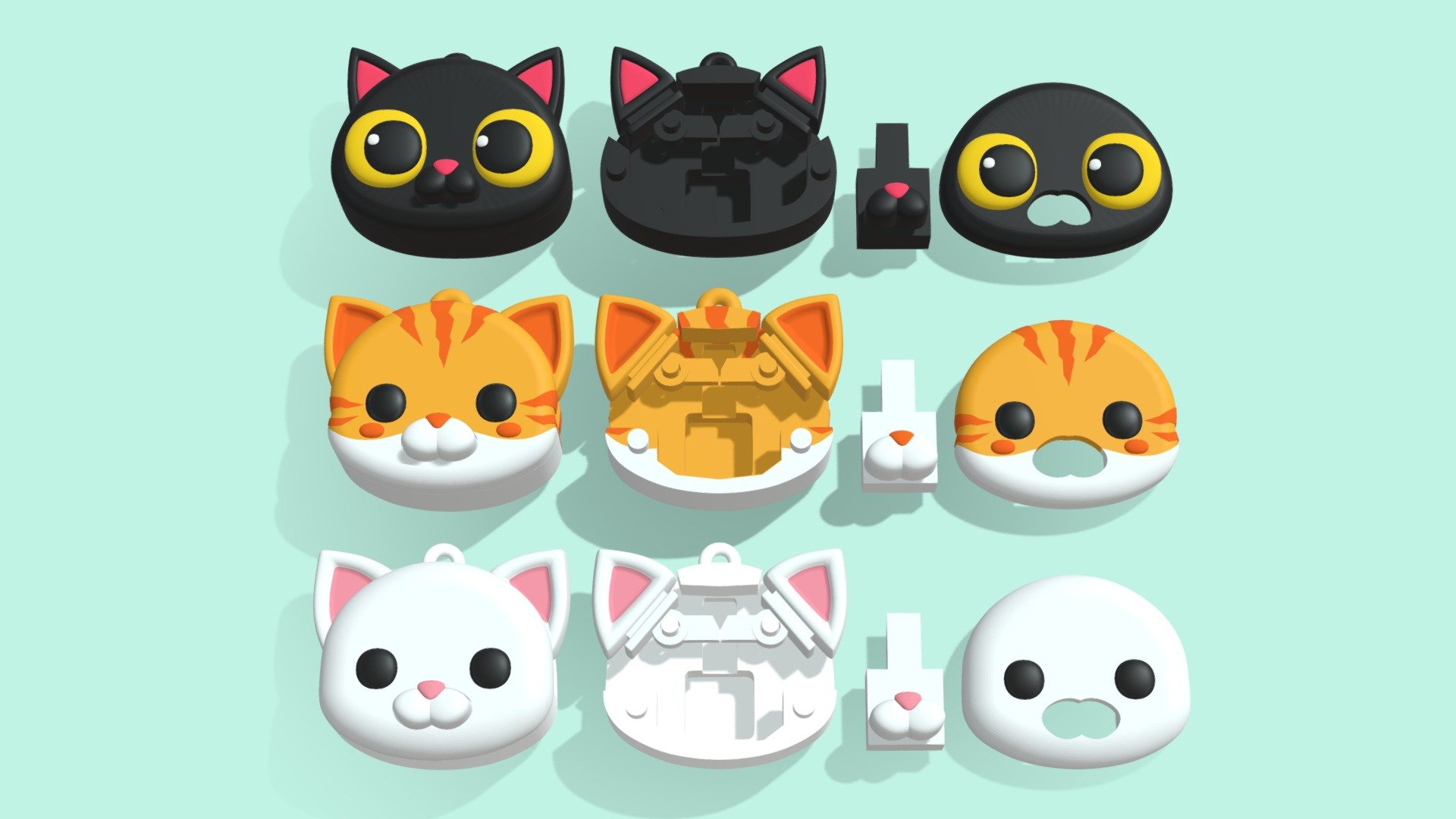 Cat Keychain - 3D model by LanRy (@nlan25612) [7da229f] - Sketchfab