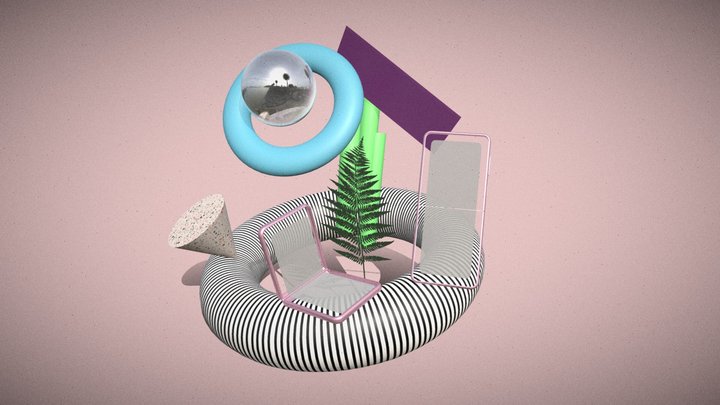 Compo style Memphis 3D Model