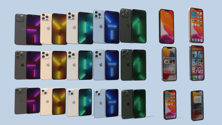 iphone 13 mobile All versions phone  all colors 3D Model