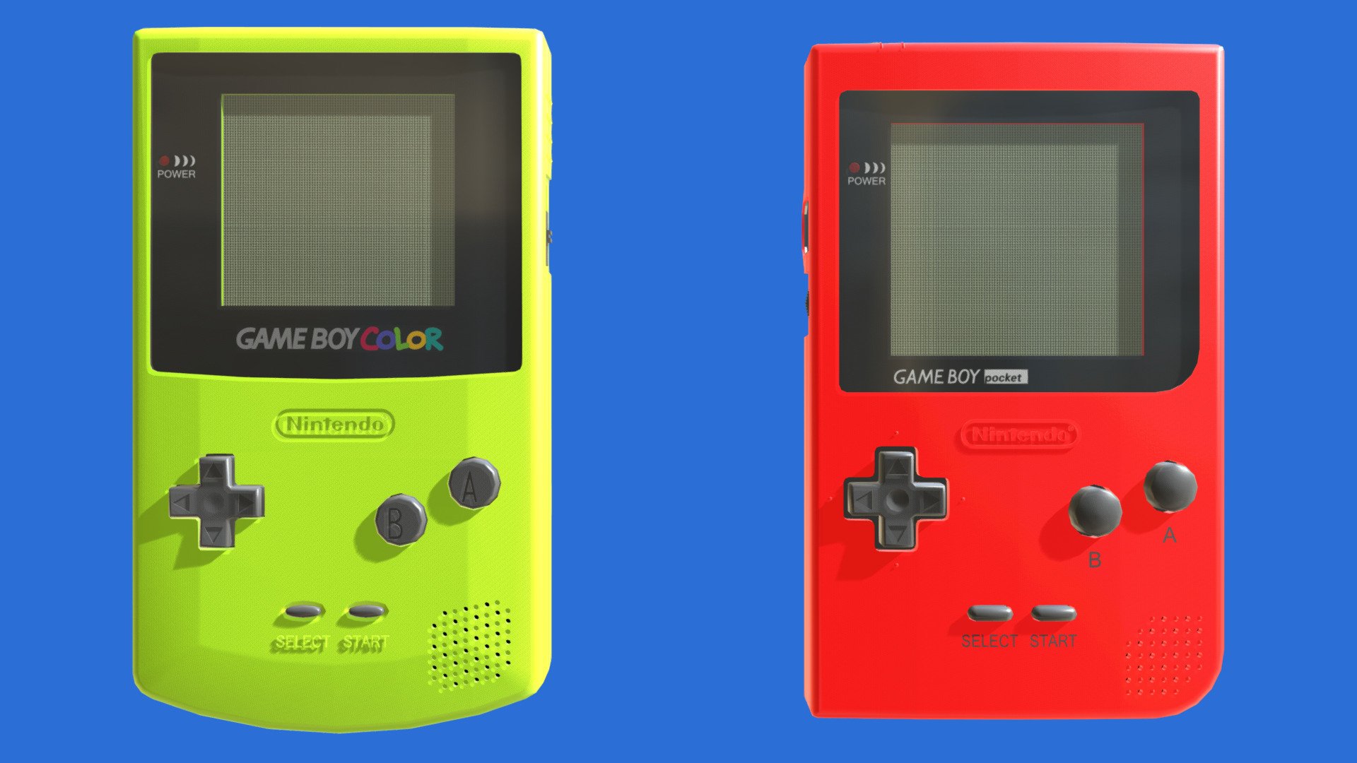 modelo 3d GBC Game boy color en cuatro colores modelo 3d - TurboSquid  2104015