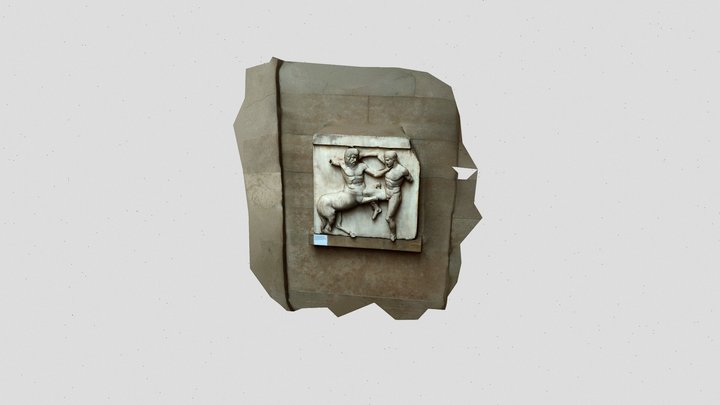 Marble metope from the Parthenon 3D Model
