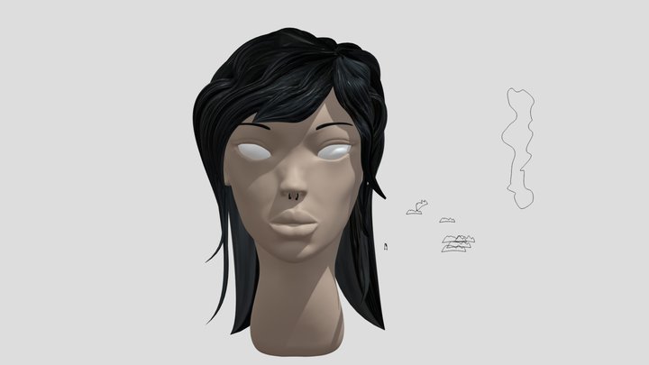 Woman face 3D Model