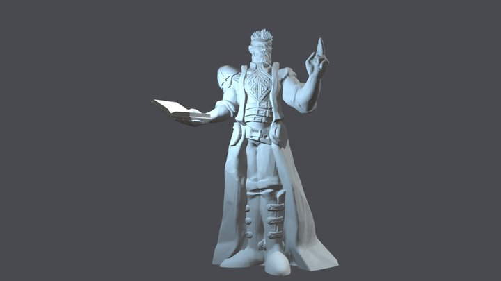 Human Cleric Miniature 3D Model