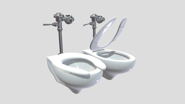 Public Restroom Toilet 3D Model