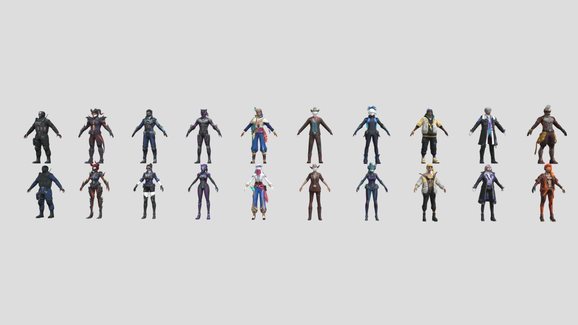 Free Fire 10 Characters Pt.5 - Download Free 3D model by ALONEimation ...