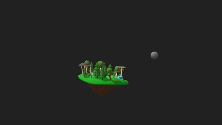 Mushroom forest/ Floating island 3D Model