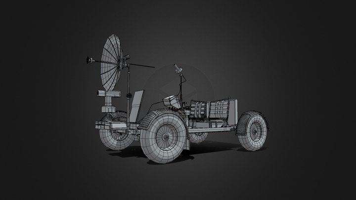 Lunar Rover Wireframe 3D Model