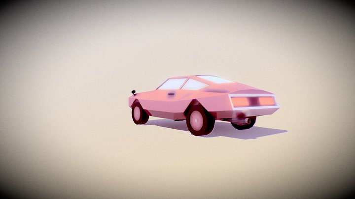 Low-Poly '70s Hatchback Coupe 3D Model